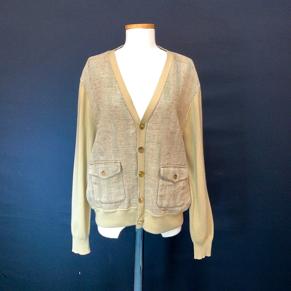 RALPH LAUREN PURPLE LABEL Men’s Tan Cashmere Cardigan ❣️